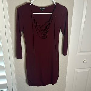 Women's London Sleeve Lace Up Dress EUC